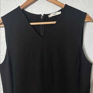 VINCE Woman Sleeveless Drop Waist Pleated Dress Black Size 10